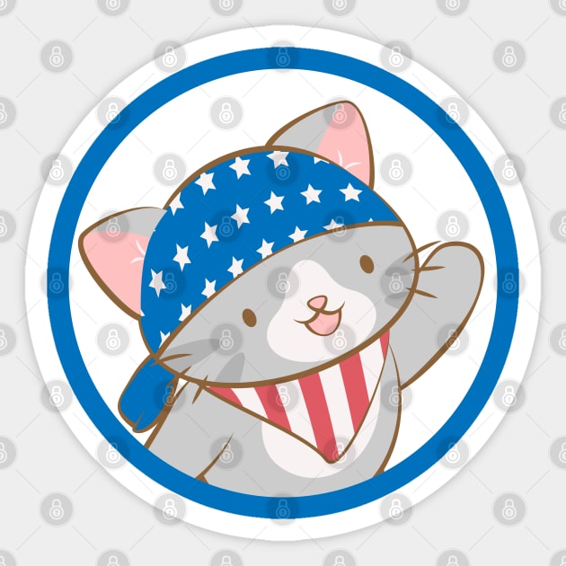 Kawaii Americat Sticker by Irene Koh Studio